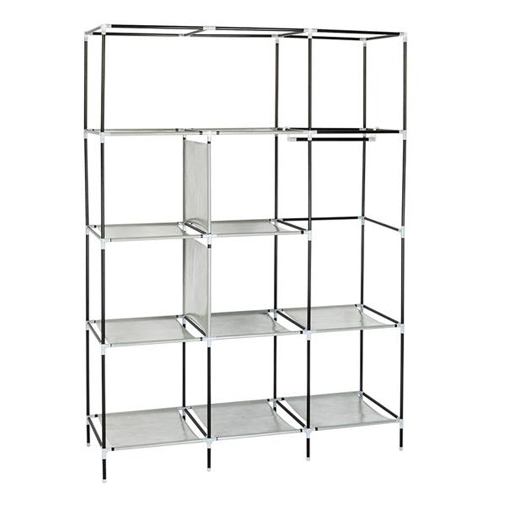 RONSHIN 69 inch Clothing Organizer Wardrobe Storage Closet Clothes Portable Wardrobe Navy Blue