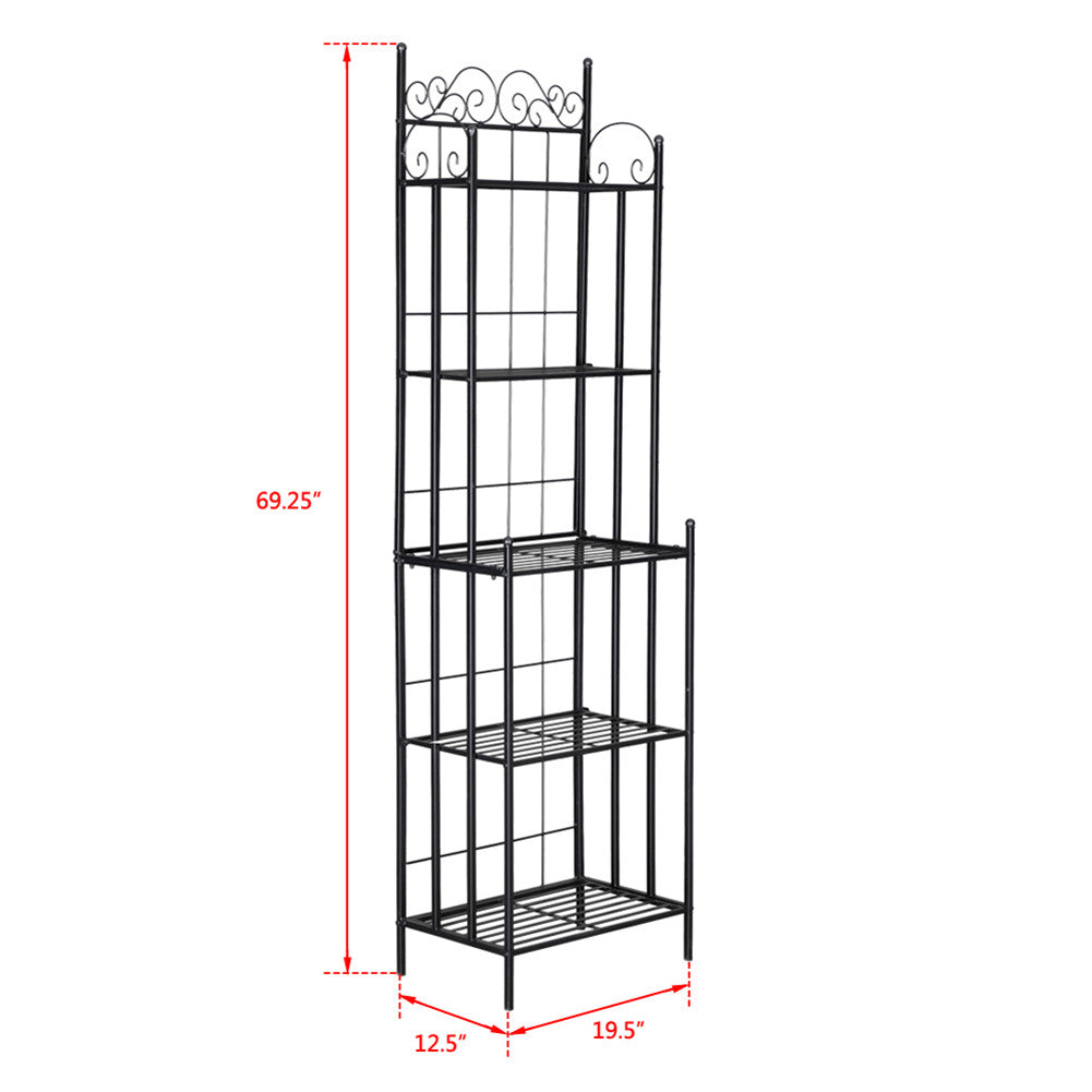 ALICIAN 5-tier Storage Rack Top Bathroom Storage Shelf Black