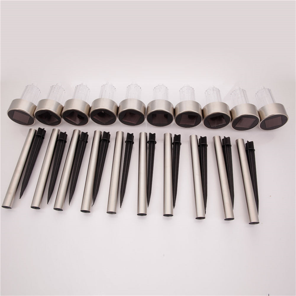 REDCOLOURFUL 10pcs/set Garden Lawn Light Small Tube Light Solar Light White
