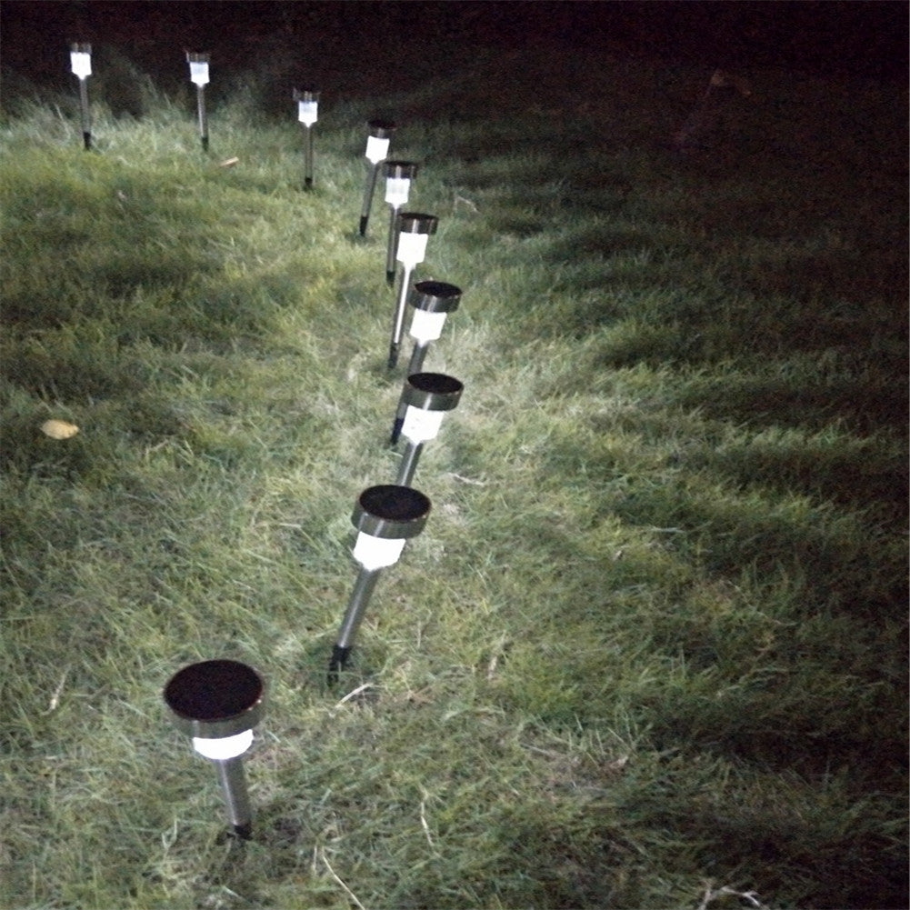 REDCOLOURFUL 10pcs/set Garden Lawn Light Small Tube Light Solar Light White
