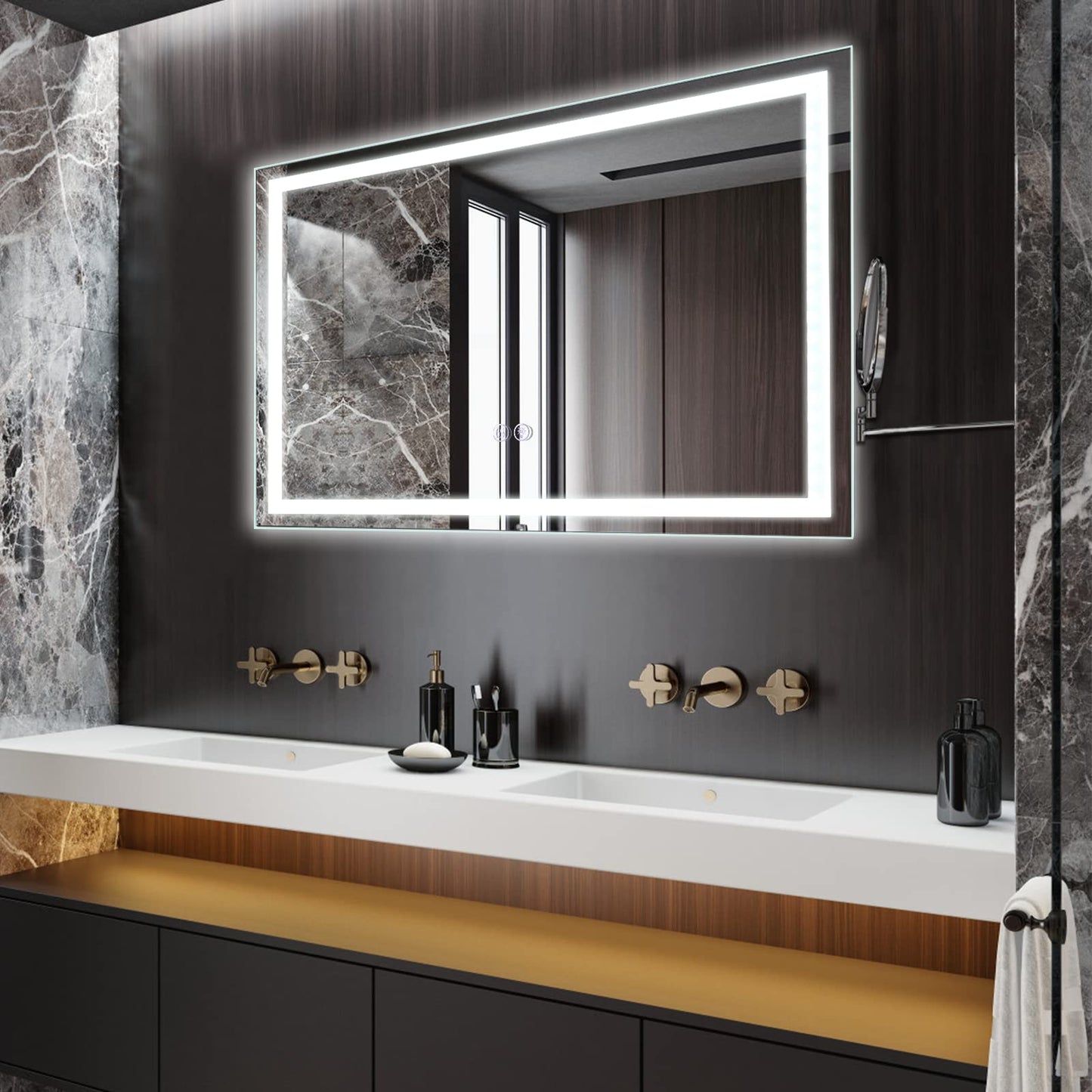 GARVEE LED Bathroom Mirror 20 x28 Large Dimmable Wall Mirrors with Front Backlight Anti Fog Shatter-Proof