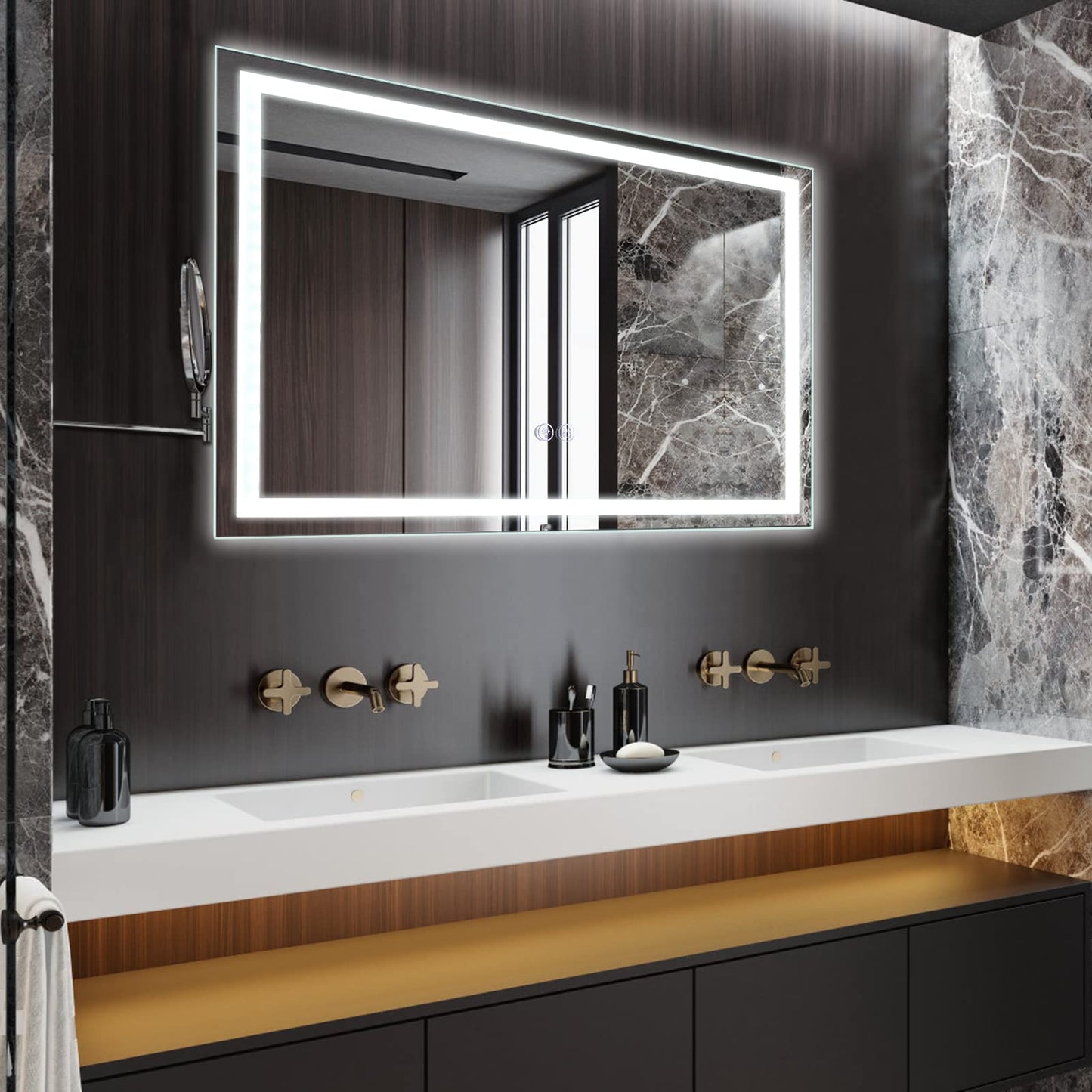 GARVEE LED Bathroom Mirror 20 x28 Large Dimmable Wall Mirrors with Front Backlight Anti Fog Shatter-Proof