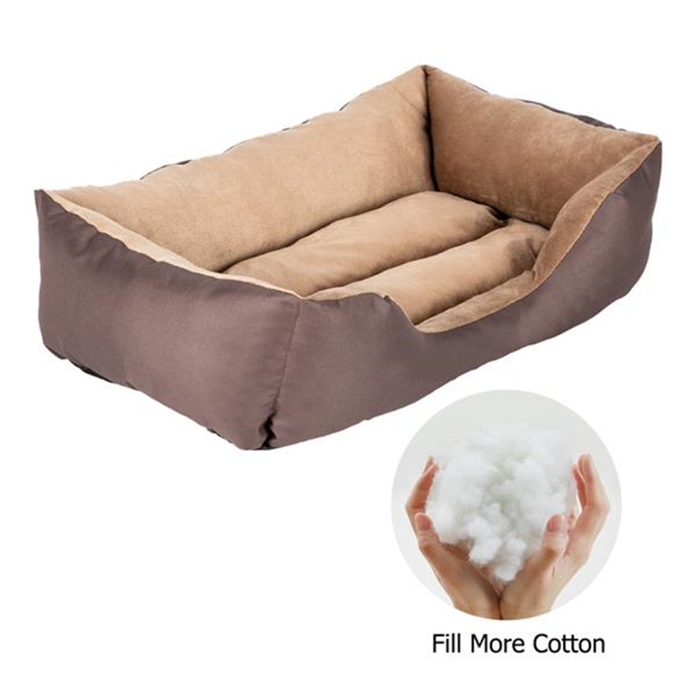 BEESCLOVER 28 inch Pet Mat Kennel For Pet Cat Dog Non-slip Bottom Brown