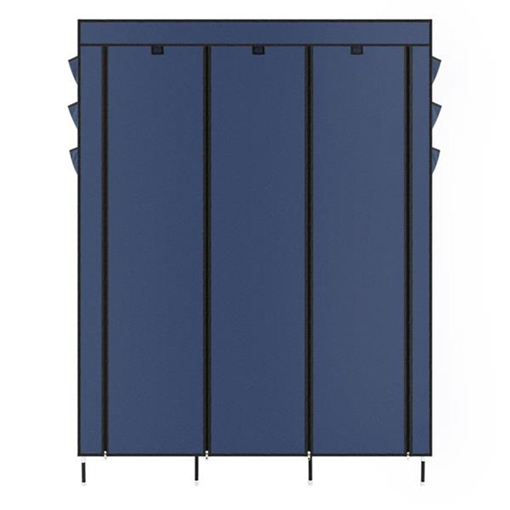 RONSHIN 69 inch Clothing Organizer Wardrobe Storage Closet Clothes Portable Wardrobe Navy Blue