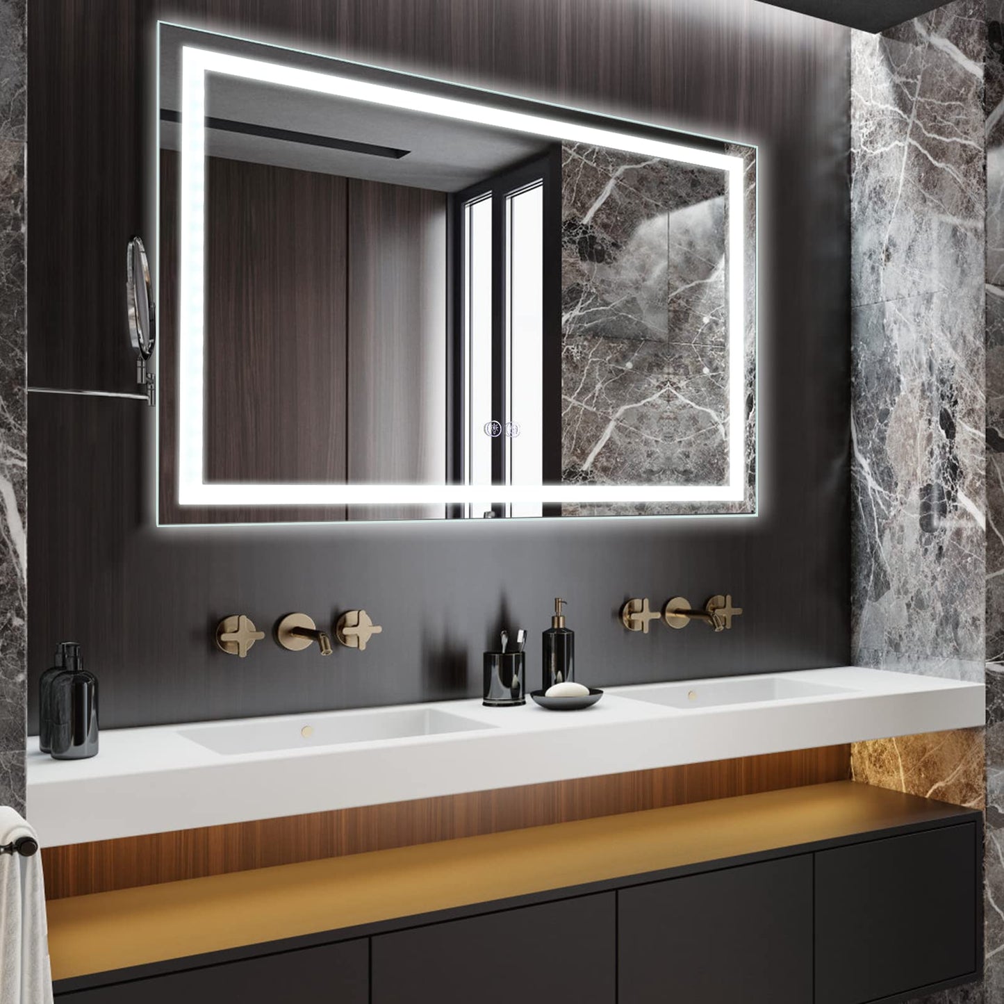 GARVEE LED Bathroom Mirror 24 x32 Large Dimmable Wall Mirrors Front Backlight Anti Fog Shatter-Proof