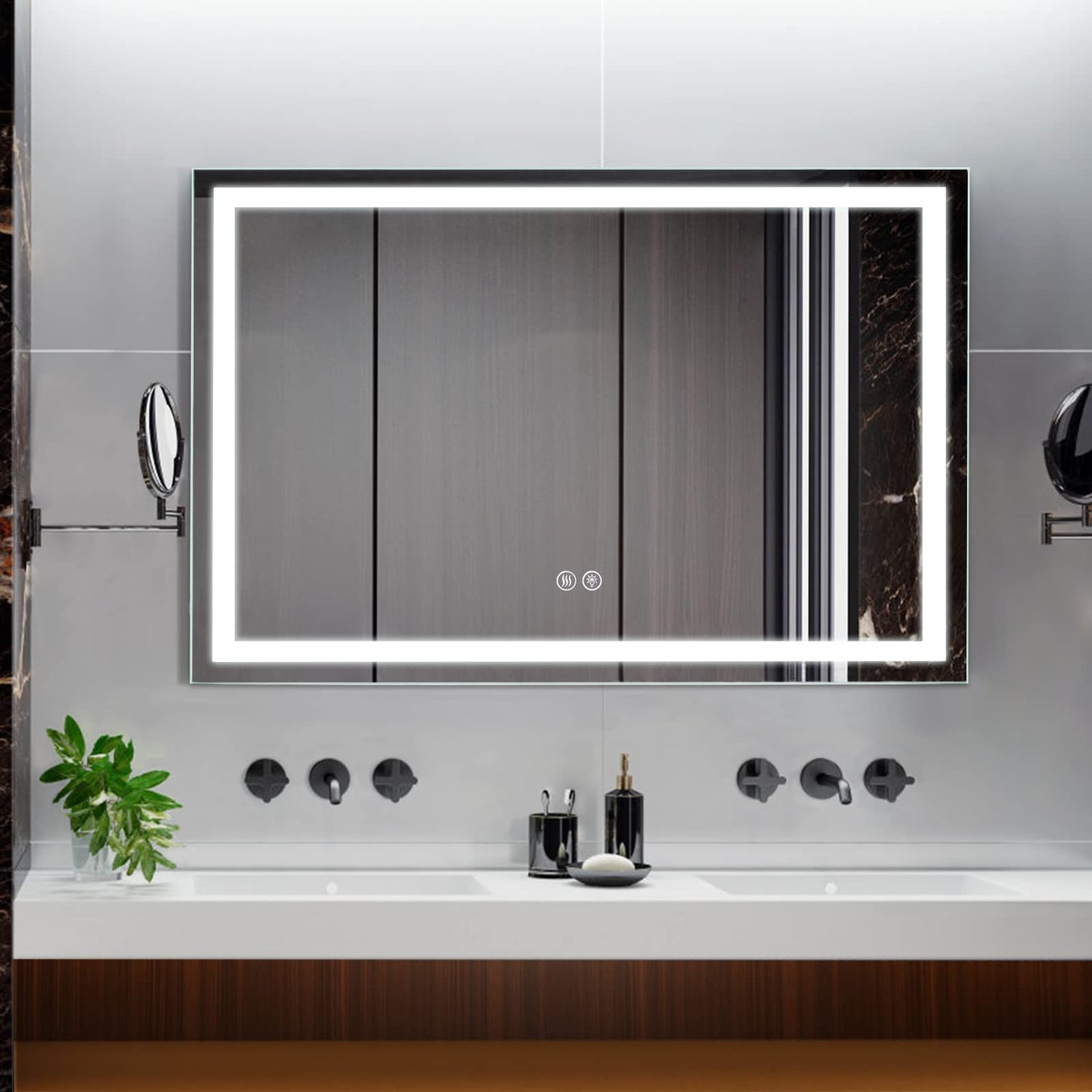 GARVEE LED Bathroom Mirror 24 x32 Large Dimmable Wall Mirrors Front Backlight Anti Fog Shatter-Proof