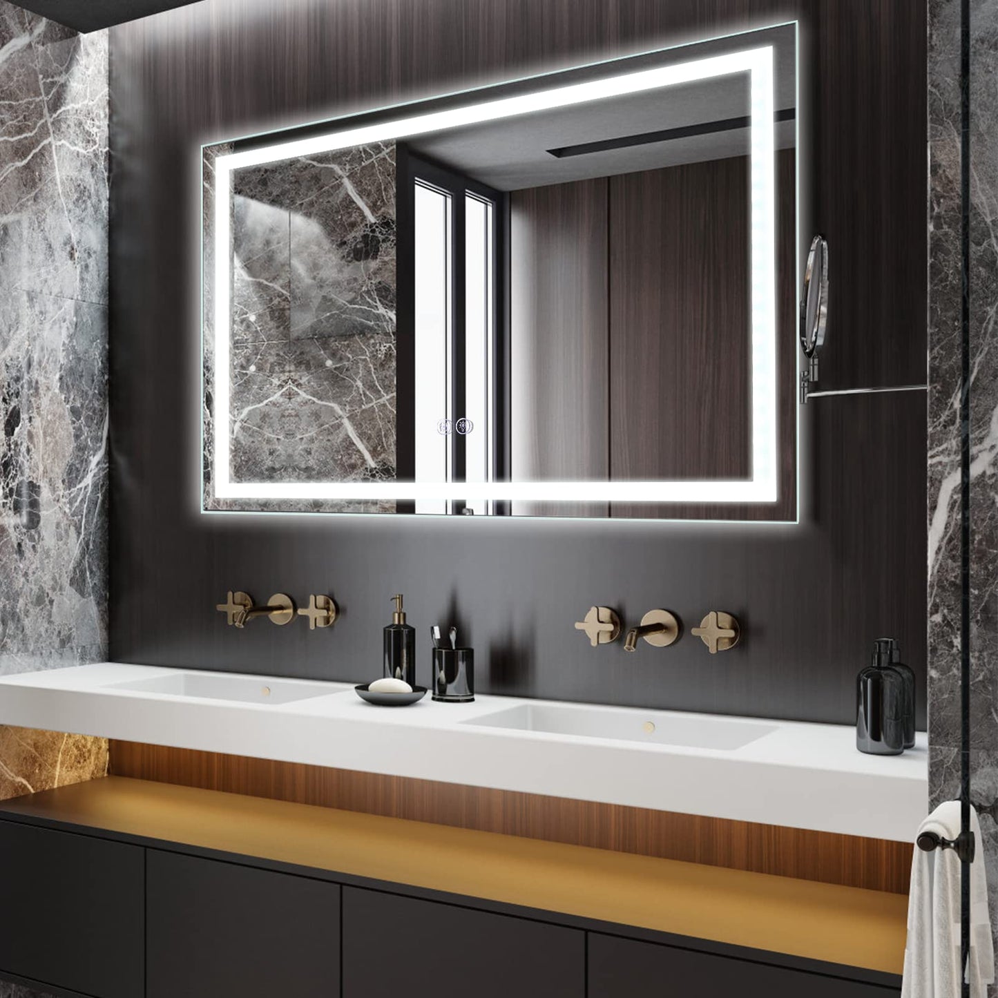 GARVEE LED Bathroom Mirror 24 x32 Large Dimmable Wall Mirrors Front Backlight Anti Fog Shatter-Proof