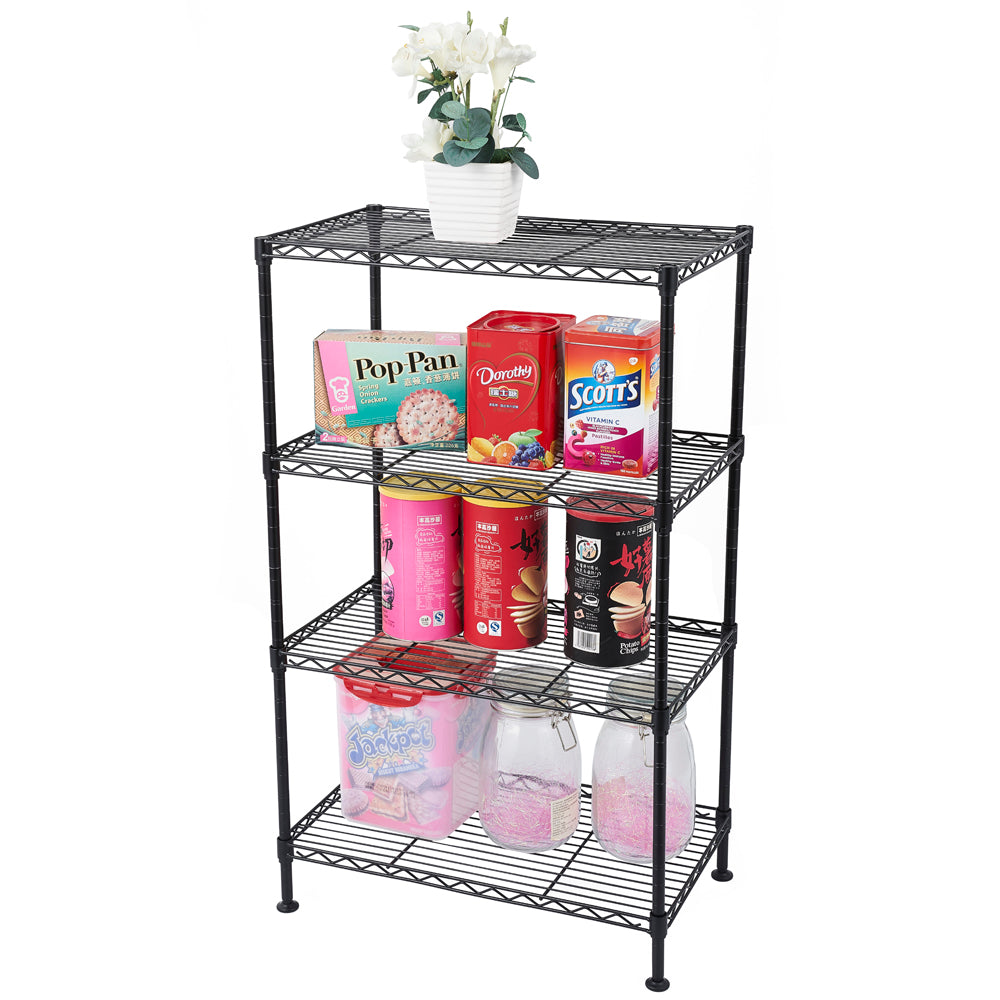 RONSHIN 4-tier Adjustable Layer Spacing Household Metal Shelf 50*30*80cm Black