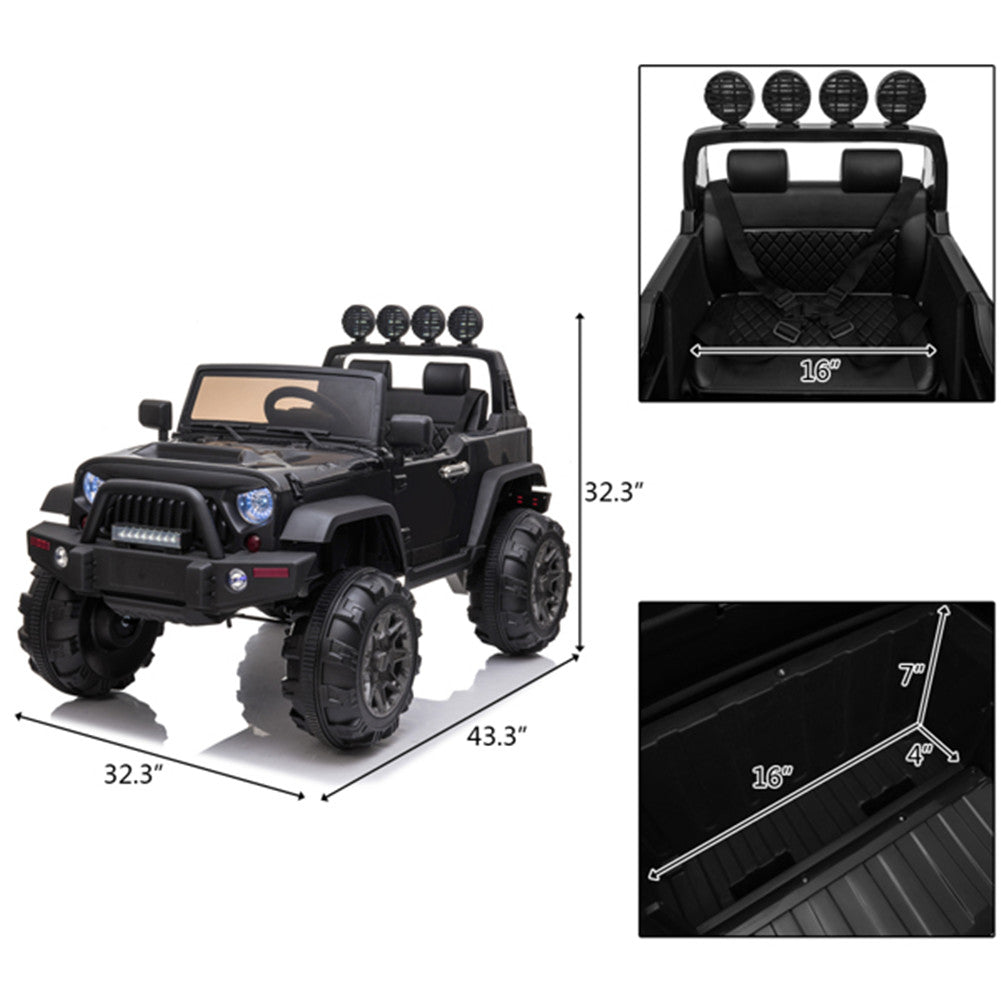 YIWA 12v Kids Ride On Electric Car Remote Control Suv Toy Dual Drive 3 Speeds