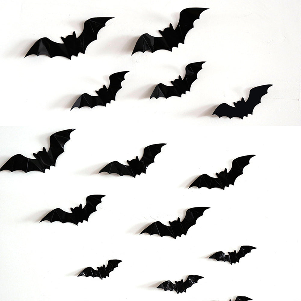 CYNDIE 160PCS Halloween Bat Print Wall Stickers Household Room Decoration