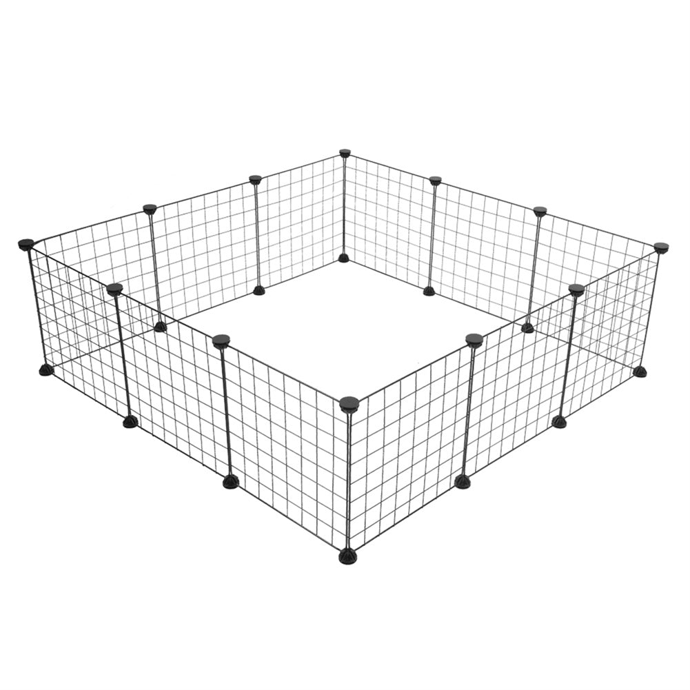 BEESCLOVER 12pcs Pet Playpen Portable Indoor Metal Wire DIY Expandable Easy to Assemble Yard Fence