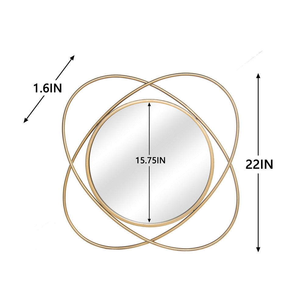 RONSHIN 55.88*4*55.88cm Wall Mirror Lace Round Mirrorlife-size Decorative Golden
