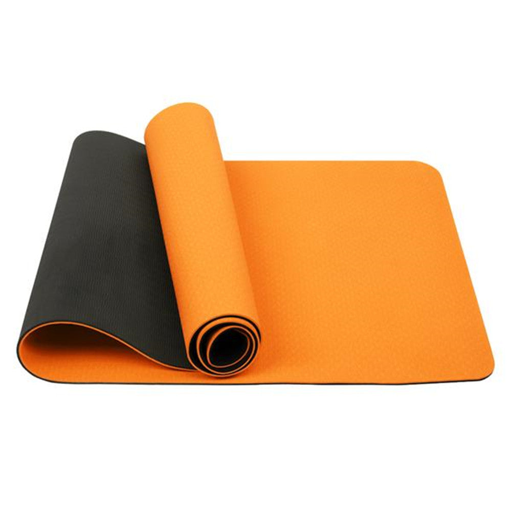 DSSTYLES TPE Yoga Mat 183*61*6cm Non-slip Gym Pad Orange