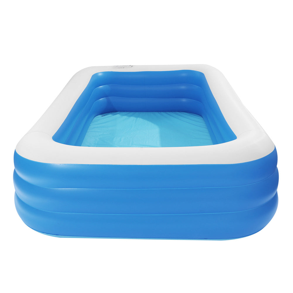 THBOXES 120*72*22in Inflatable Swimming Pool Wall 3 Layers Cuboid Pool Blue