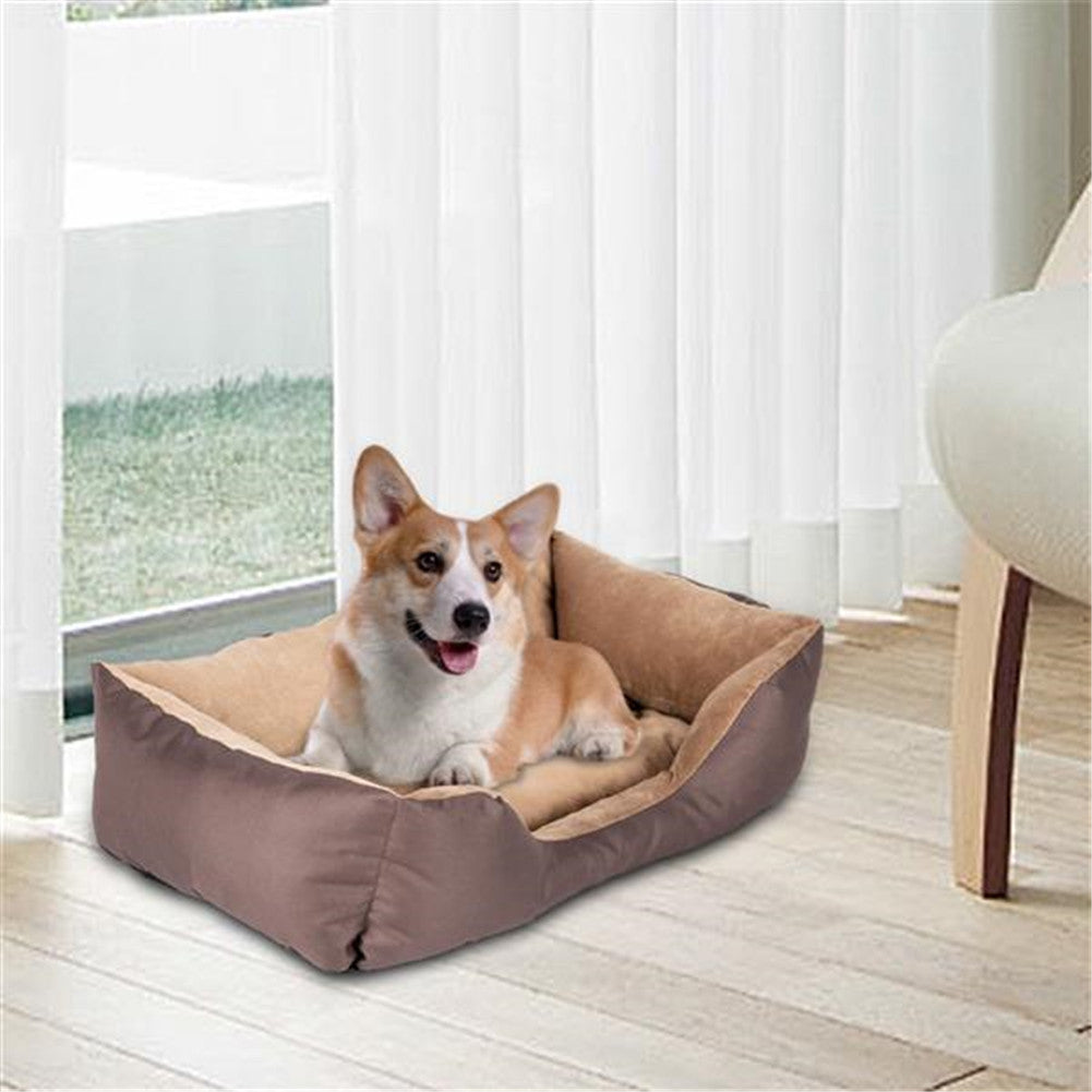 BEESCLOVER 28 inch Pet Mat Kennel For Pet Cat Dog Non-slip Bottom Brown