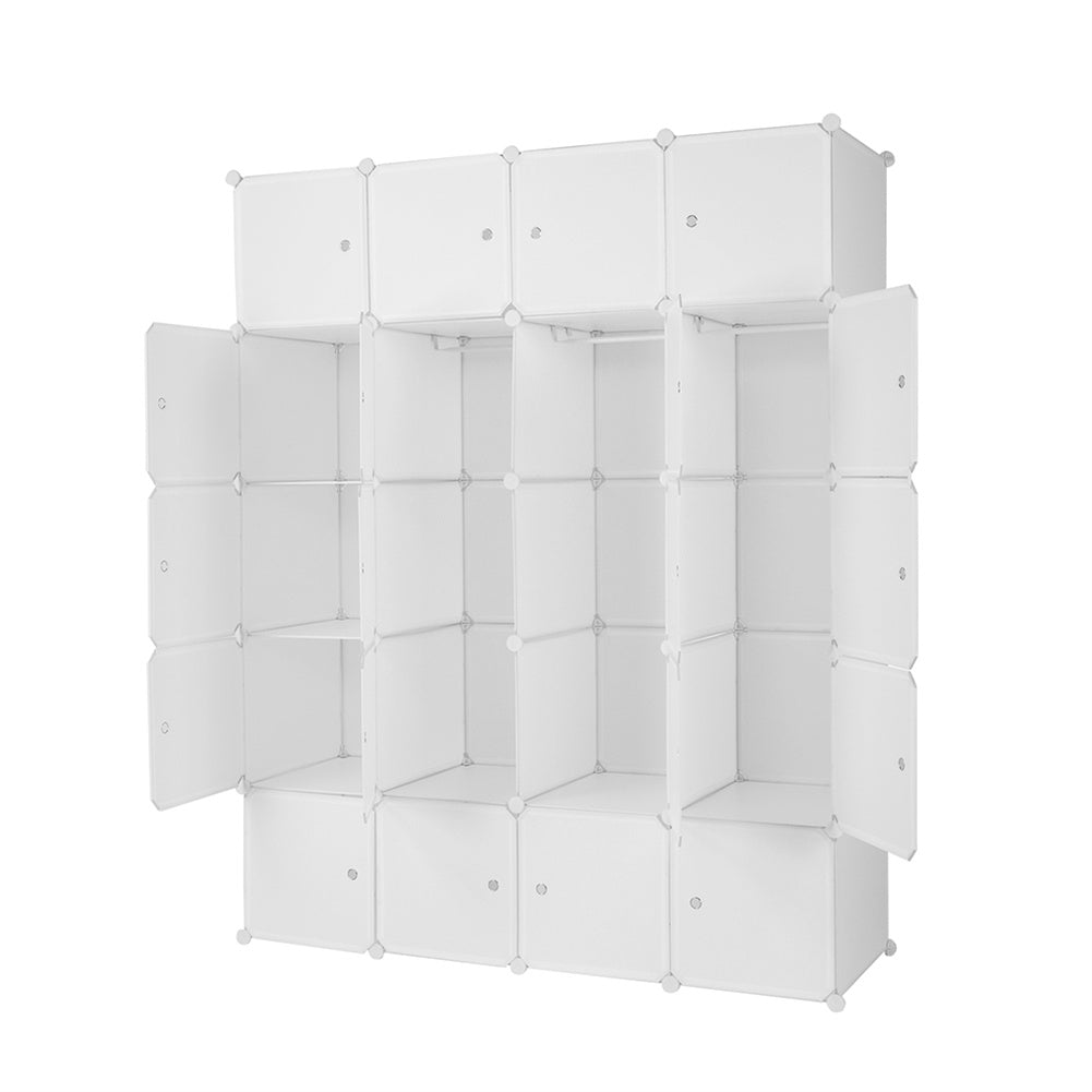AMYOVE 5-layers 20-grids Modular Closet Cabinet Storage Shelves Cube Organizer White