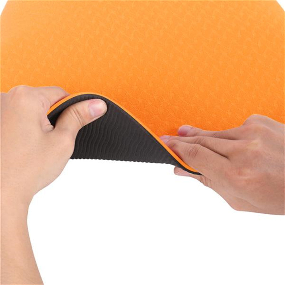 DSSTYLES TPE Yoga Mat 183*61*6cm Non-slip Gym Pad Orange