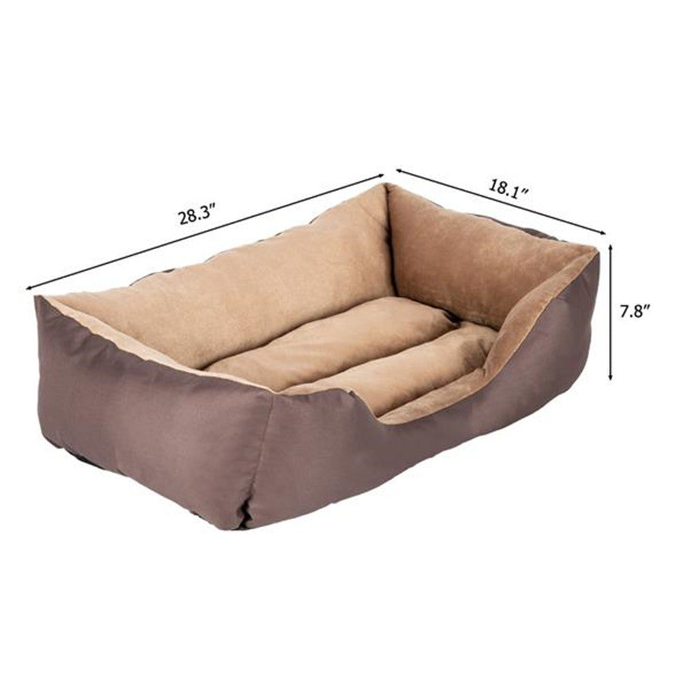 BEESCLOVER 28 inch Pet Mat Kennel For Pet Cat Dog Non-slip Bottom Brown