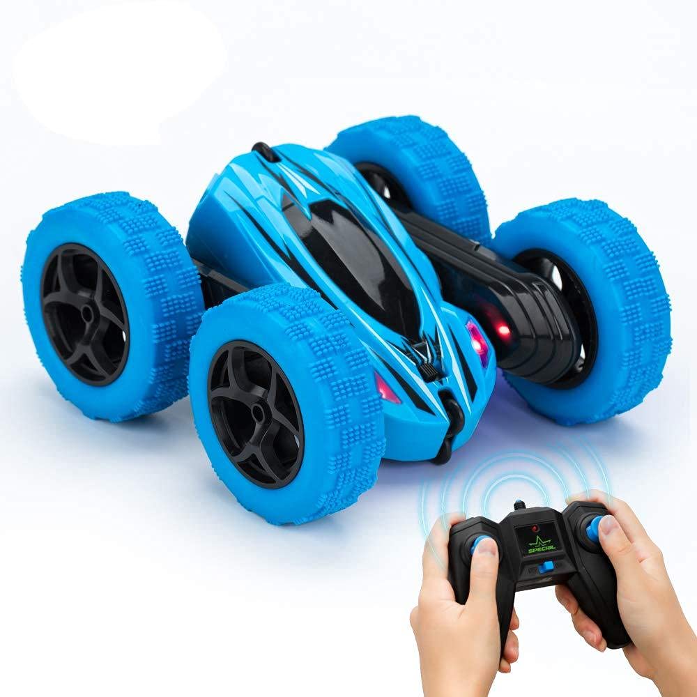 Remote Control Car RC Stunt Car Toy for Kids, 4WD 2.4Ghz Double Sided Crawler Vehicle 360?? Rotating RC Car Tumbling with LED Headlights Gift for Boys Girls(Red)