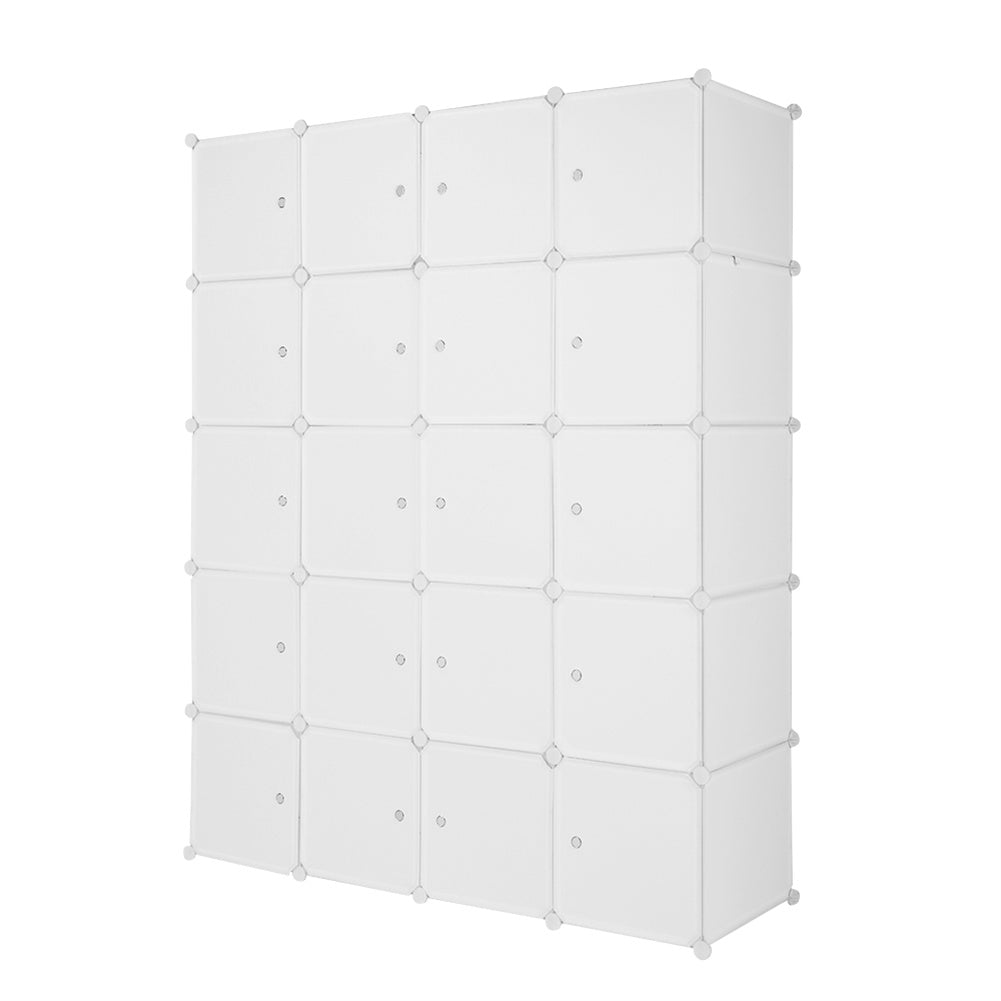 AMYOVE 5-layers 20-grids Modular Closet Cabinet Storage Shelves Cube Organizer White