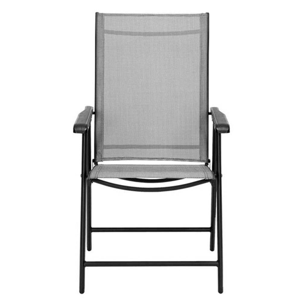 ALICIAN 4pcs/set Portable Folding Chairs with Armrests Grey