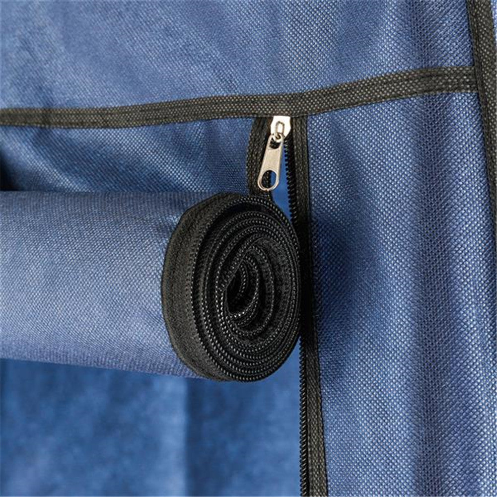 RONSHIN 69 inch Clothing Organizer Wardrobe Storage Closet Clothes Portable Wardrobe Navy Blue