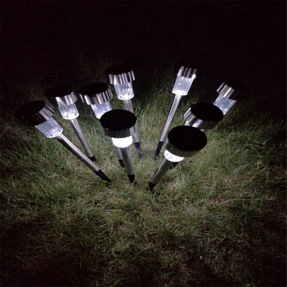 REDCOLOURFUL 10pcs/set Garden Lawn Light Small Tube Light Solar Light White