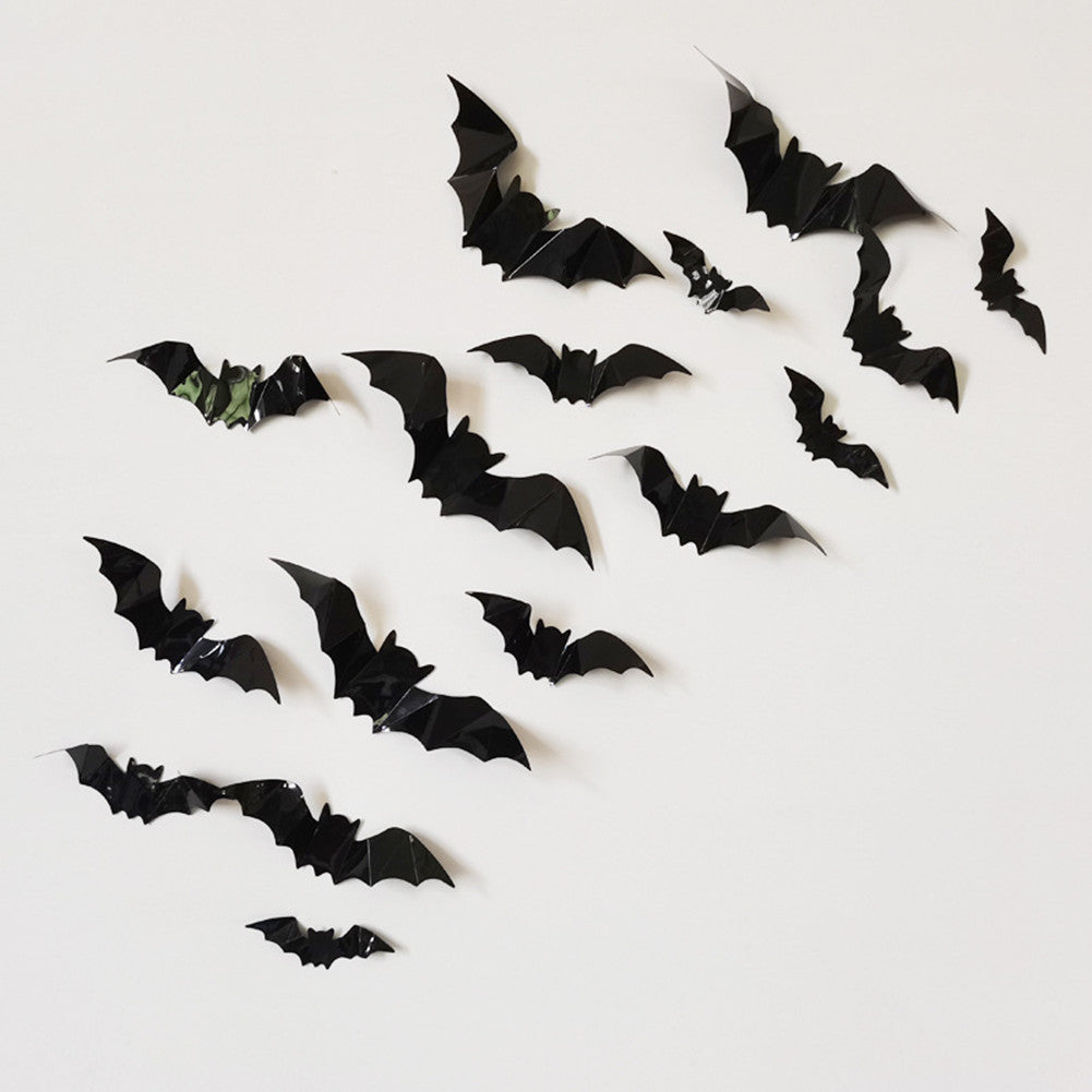 CYNDIE 160PCS Halloween Bat Print Wall Stickers Household Room Decoration