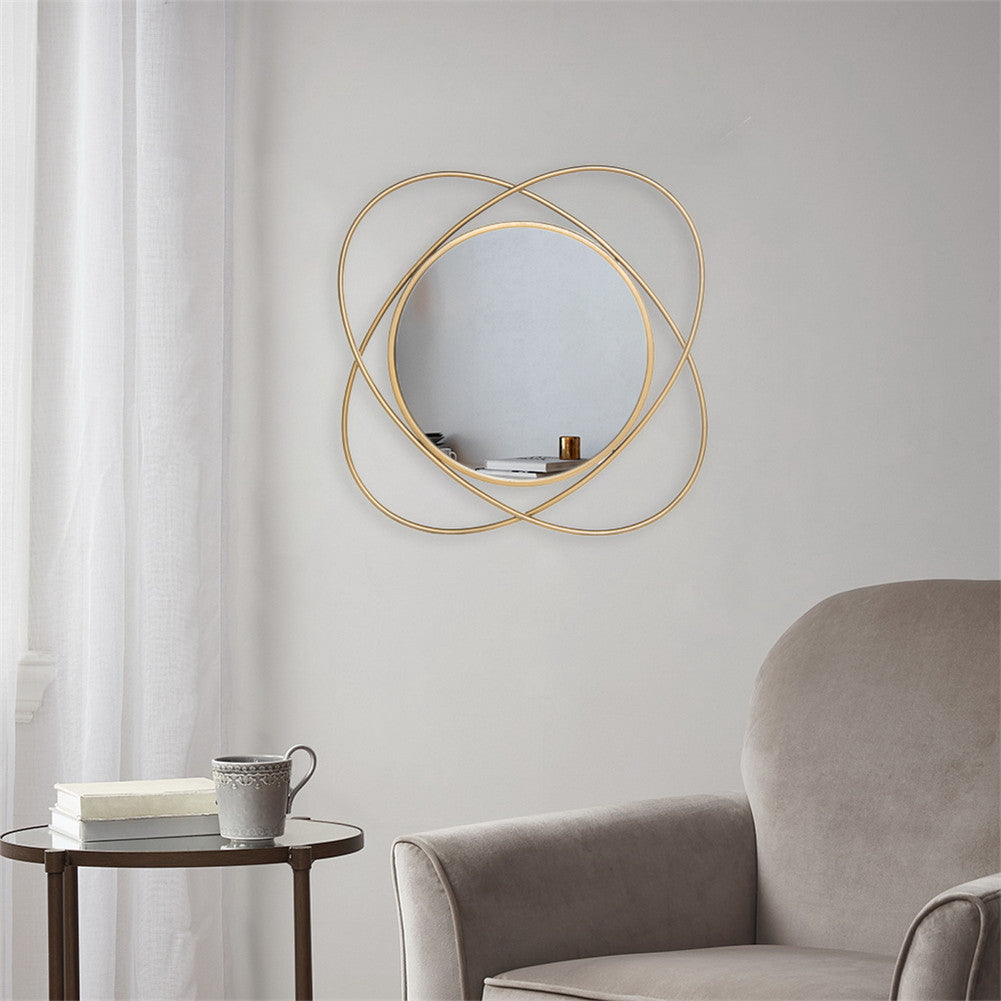 RONSHIN 55.88*4*55.88cm Wall Mirror Lace Round Mirrorlife-size Decorative Golden