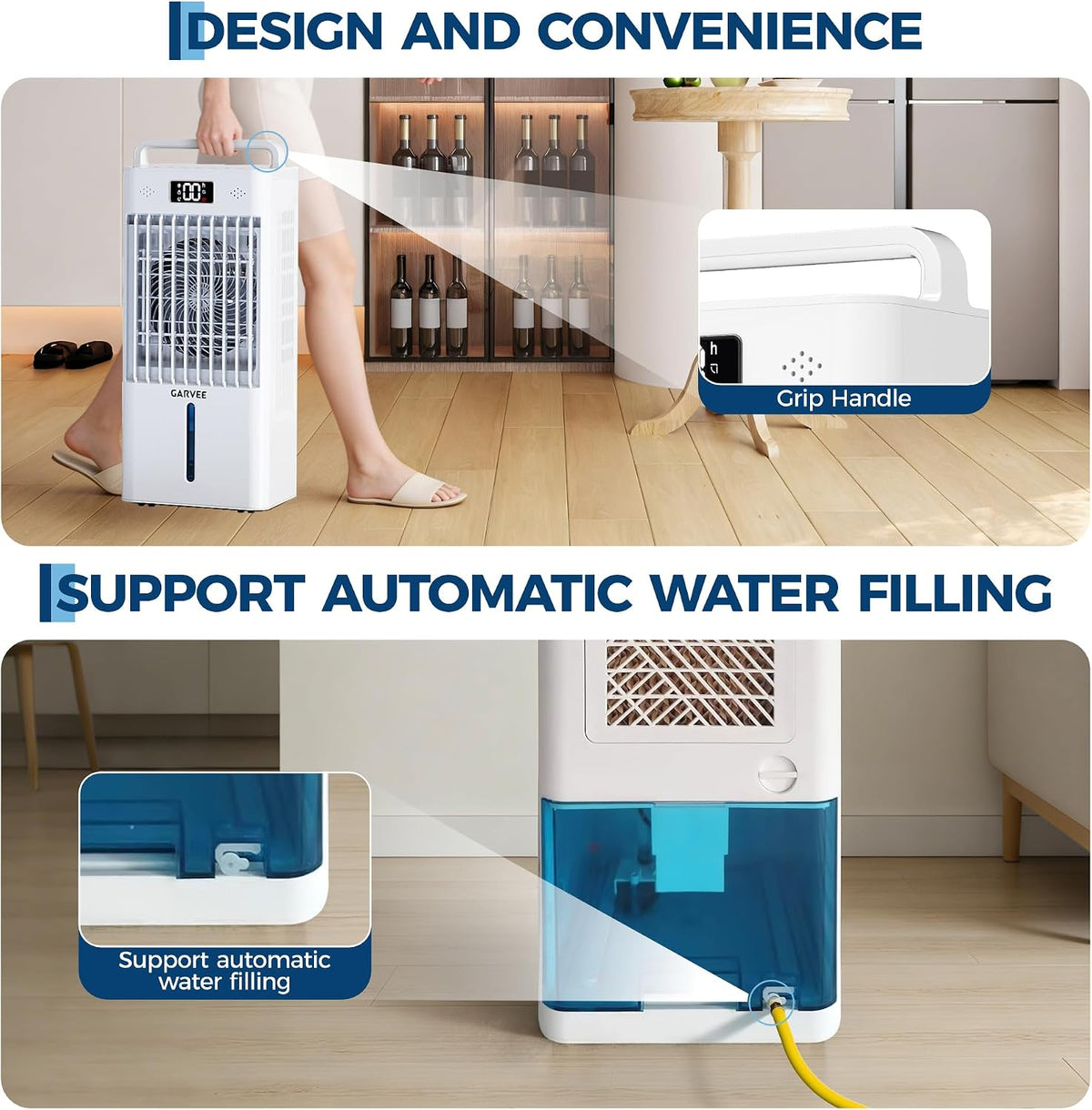 Riedhoff 45 Watt Evaporative Air Cooler FK2408Y, 6-Speed, White