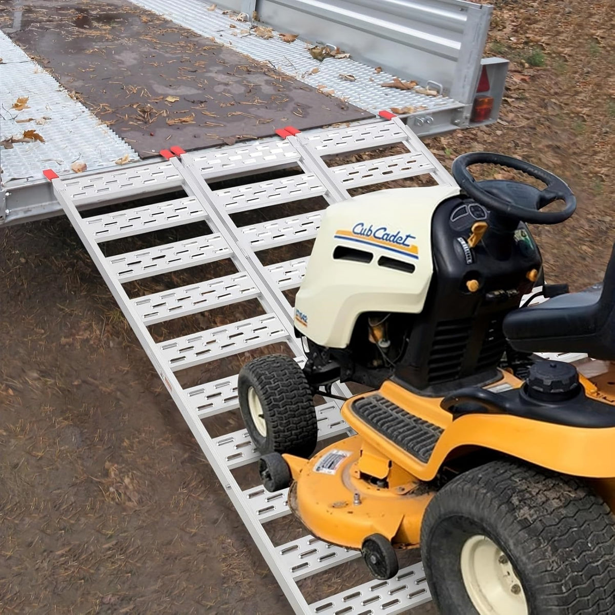 Riedhoff Tri-Fold Ramps, Atv Pickup Truck Ramps, 76" x 50", Silver