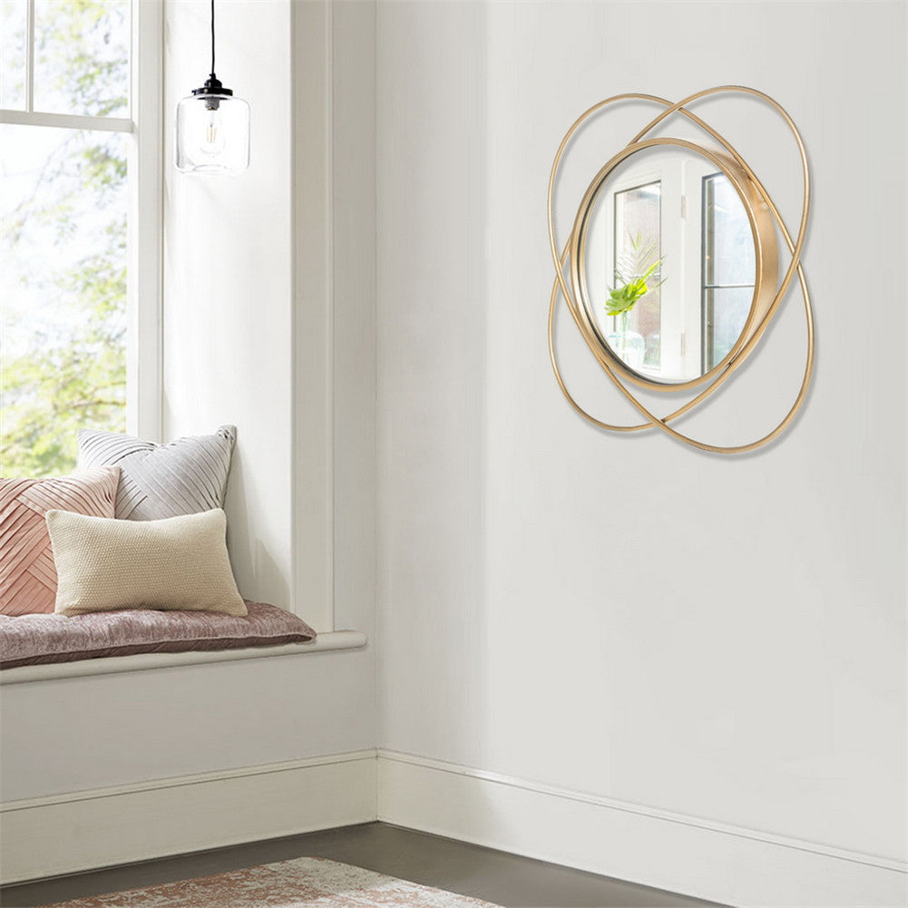 RONSHIN 55.88*4*55.88cm Wall Mirror Lace Round Mirrorlife-size Decorative Golden