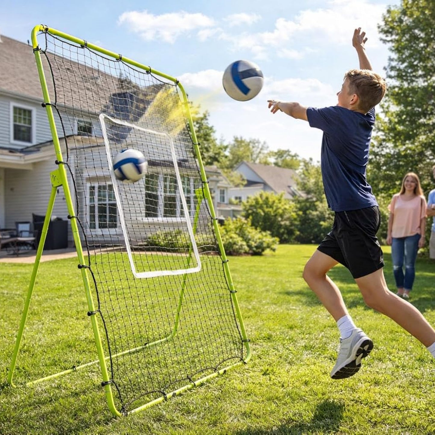 Riedhoff Volleyball Rebounder Net 7 x 4 ft, Large Training Bounce Back Net