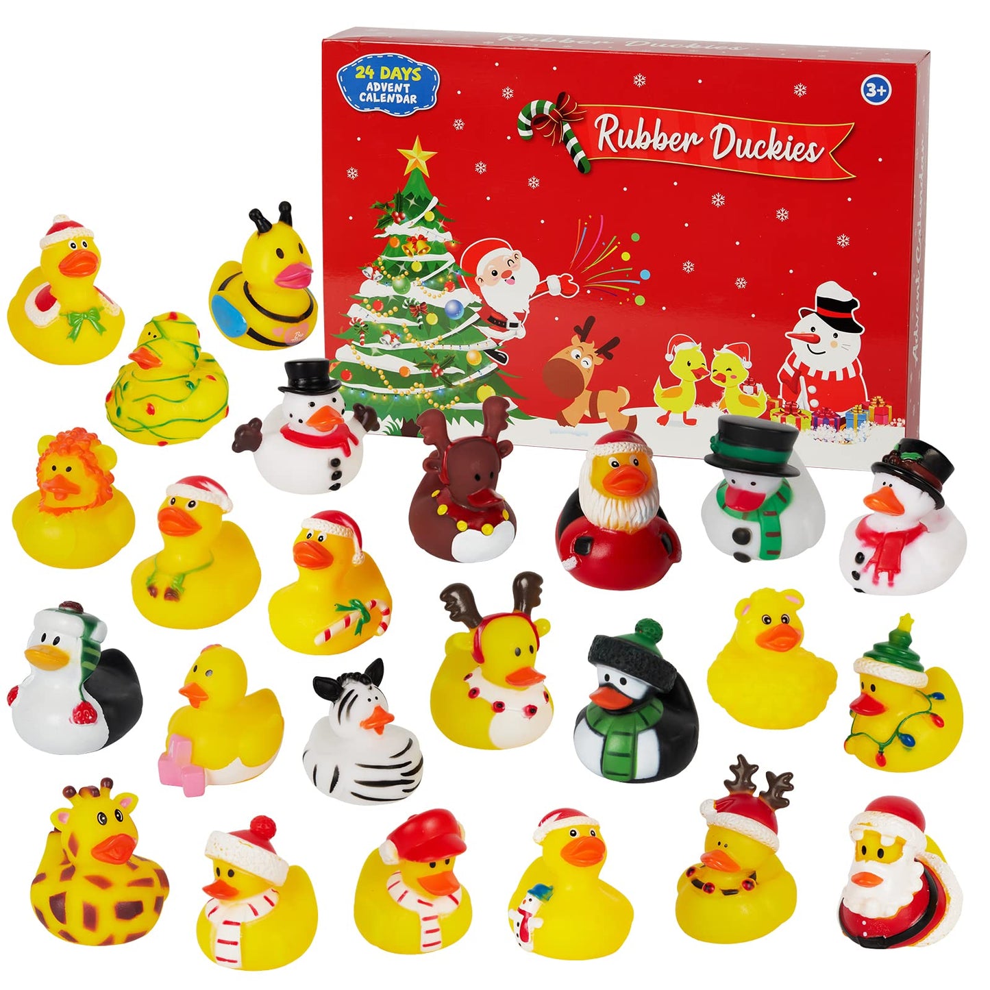 Christmas Advent Calendar 2023 for Kids¡ê?Christmas 24 Days Countdown Advent Calendar with 24 Rubber Ducks for Boys¡ê?Girls,Christmas Gift