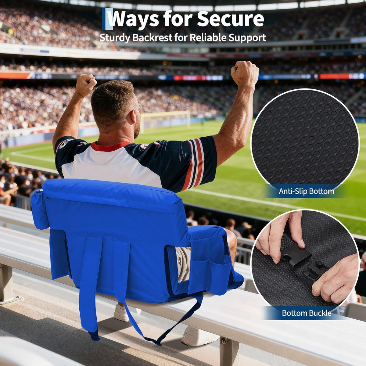Riedhoff 6 Position Adjustable Stadium Bleacher Seats, 2 Count