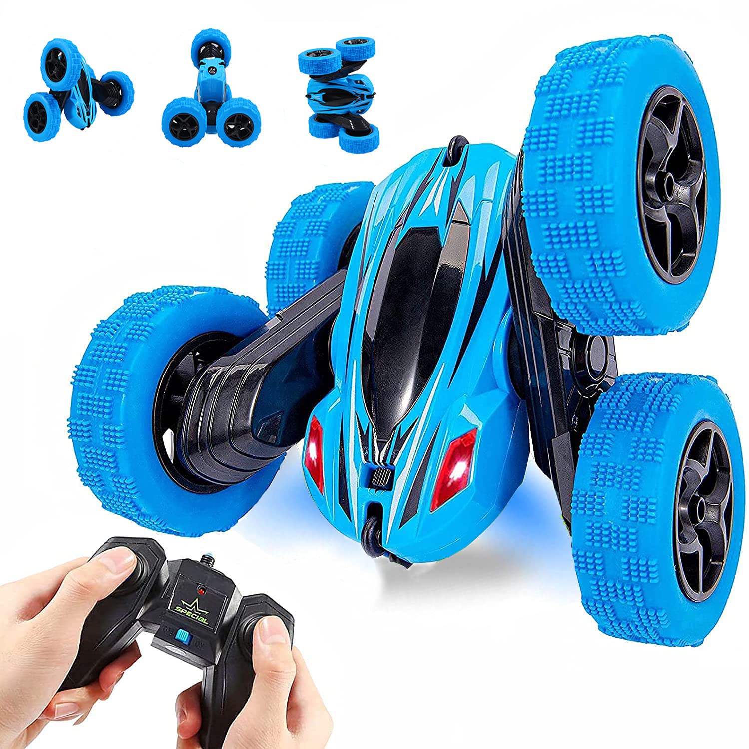 Remote Control Car RC Stunt Car Toy, Double Sided 360??Rotating Tumbling Rechargeable Car, High Speed 2.4Ghz Remote Control Race Car, 4WD Off Road Vehicle, 3D Deformation Car 1:24, Great Gift for Kids