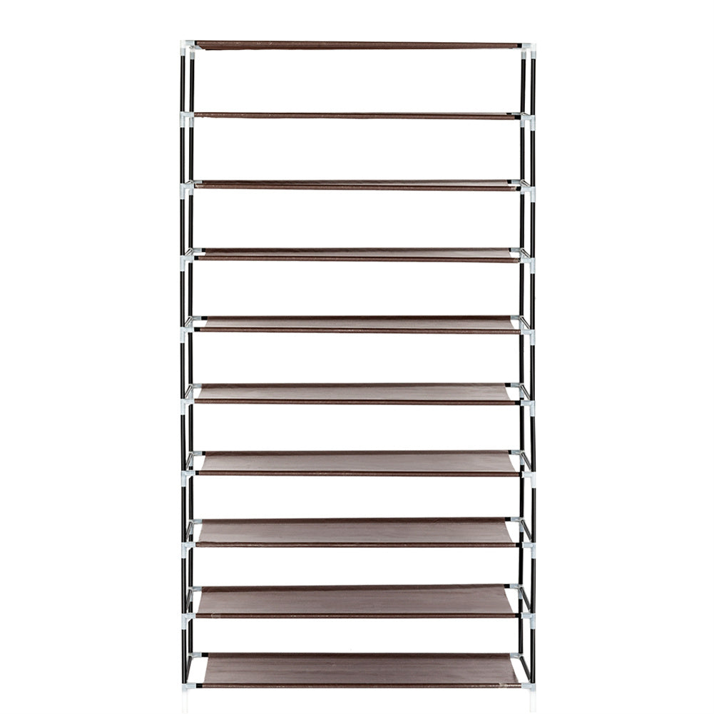 RONSHIN Shoe Rack 10 Layers Widened Black Shoe Cabinet 160*30*88 Brown
