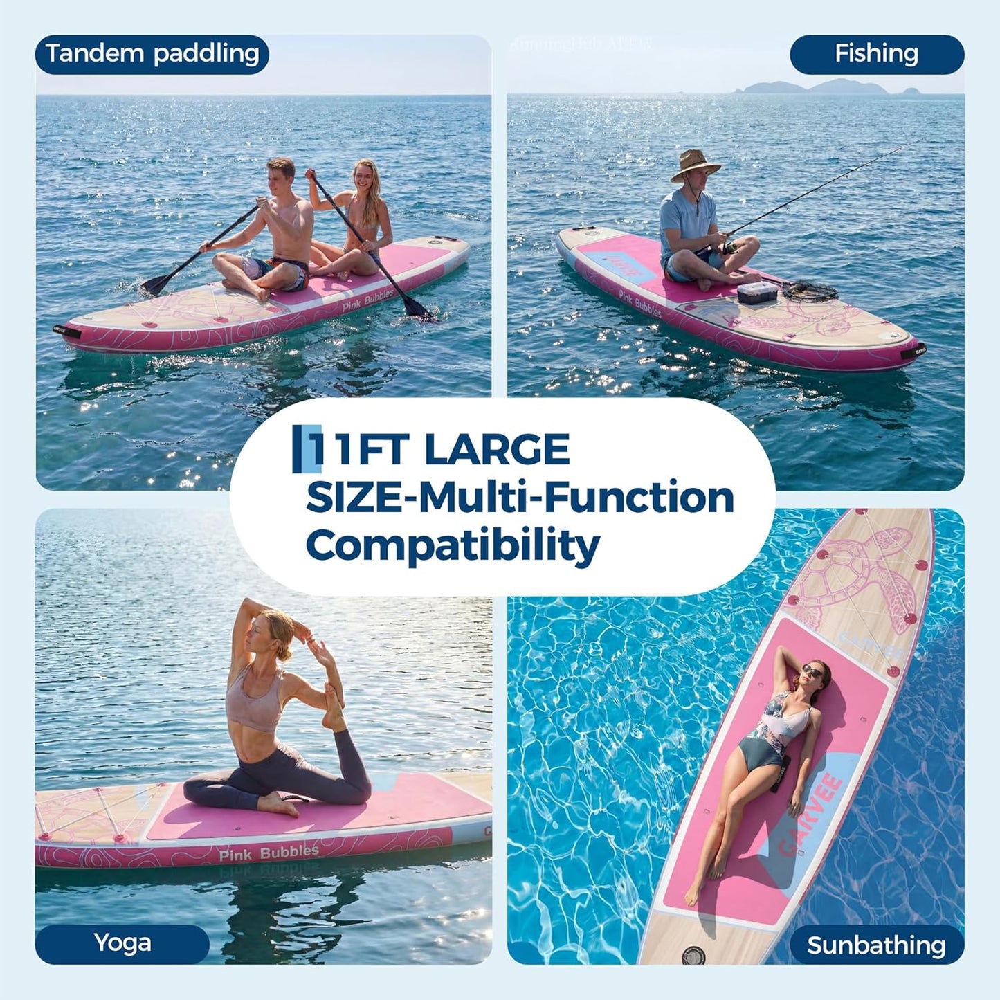 Garvee 11 ft Inflatable Stand up Paddle Boards with Premium SUP Accessories