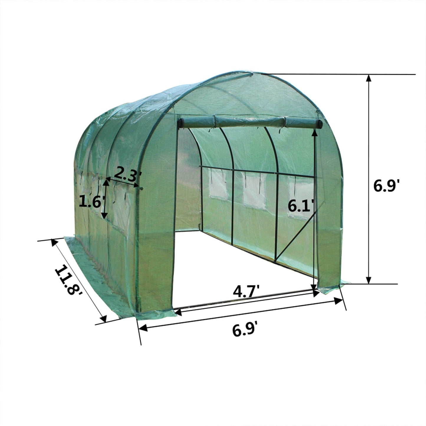 THBOXES 12¡äx7¡äx7¡ä Indoor Outdoor Greenhouse for Garden Patio Backyard Balcony Green