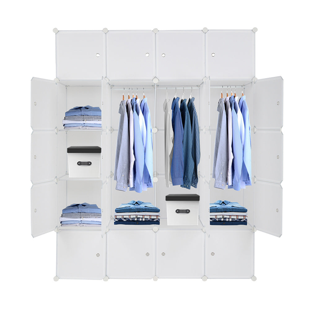 AMYOVE 5-layers 20-grids Modular Closet Cabinet Storage Shelves Cube Organizer White