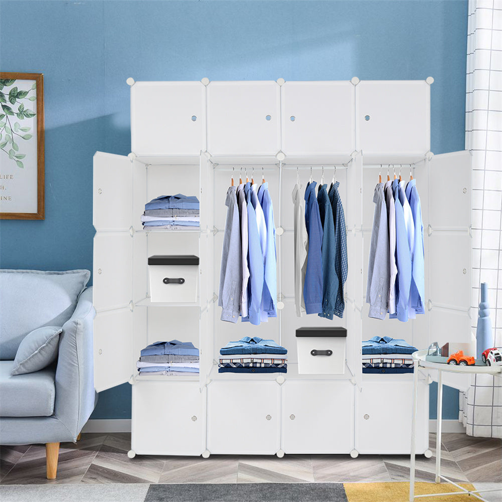AMYOVE 5-layers 20-grids Modular Closet Cabinet Storage Shelves Cube Organizer White