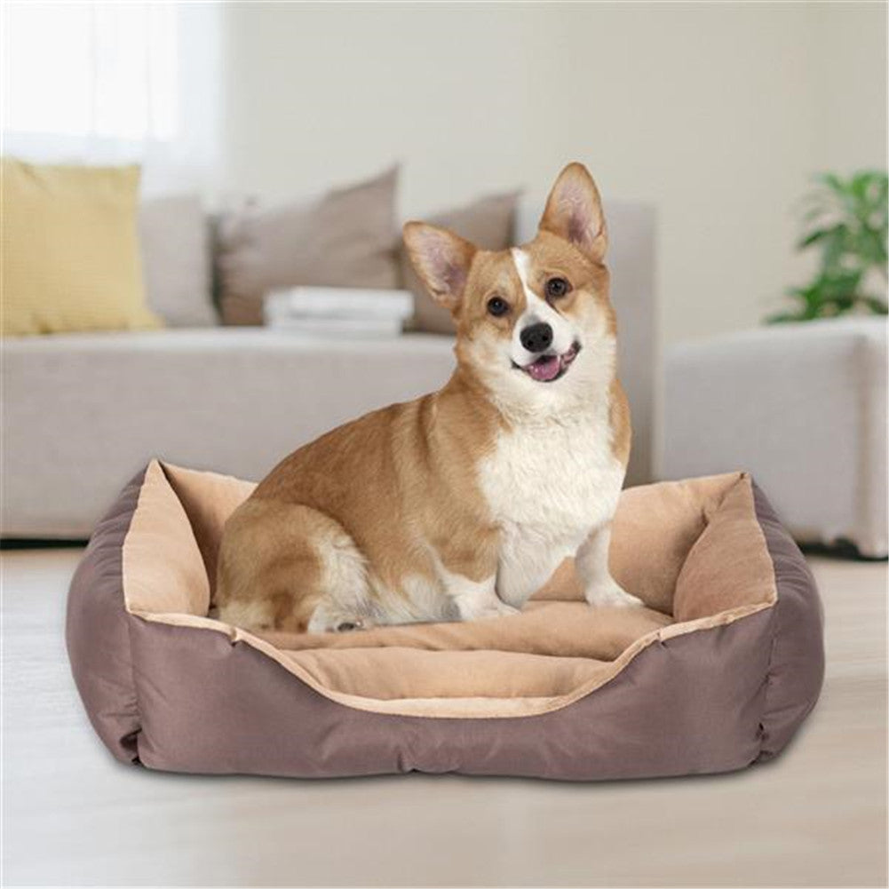 BEESCLOVER 28 inch Pet Mat Kennel For Pet Cat Dog Non-slip Bottom Brown