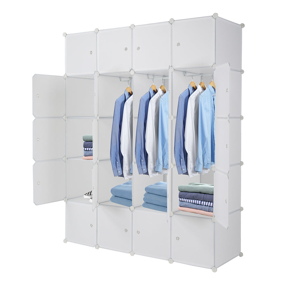 AMYOVE 5-layers 20-grids Modular Closet Cabinet Storage Shelves Cube Organizer White