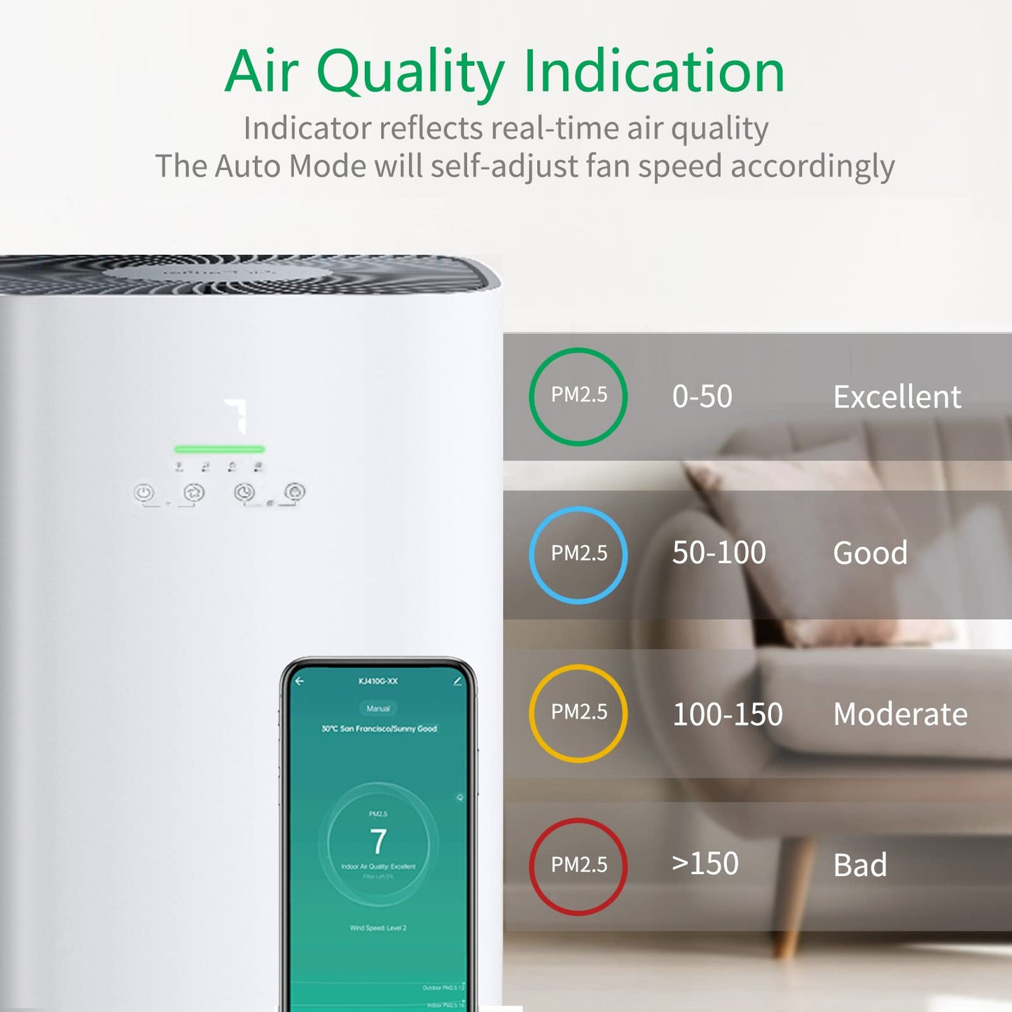 ACEKOOL Air Purifiers AF2 for Large Room 1615ft2 Homedics Air Purifier US Plug