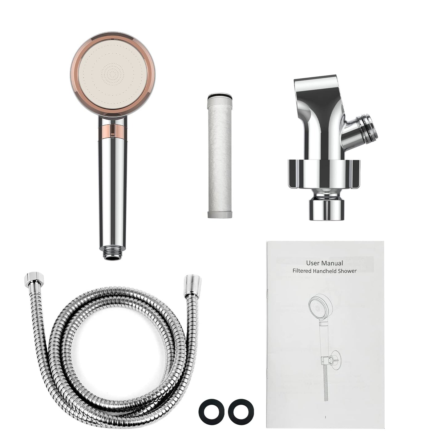 GARVEE Filtered Shower Head High-Pressure Rainfall Showerhead Filter Beads