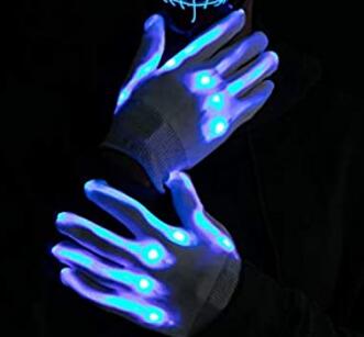 CYNDIE Halloween Mask 2 colors Scary LED Mask for Halloween Cosplay Costume with Gloves