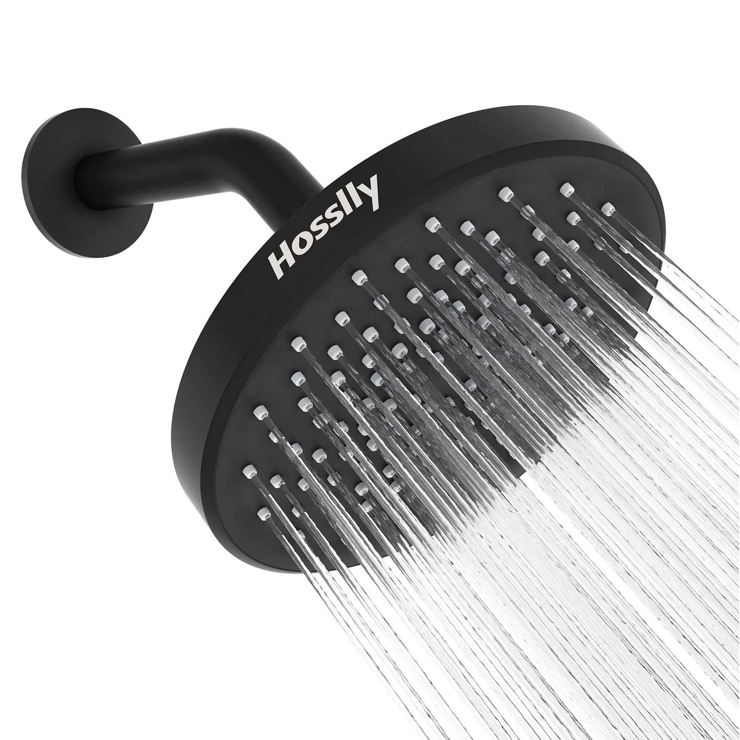 HOSSLLY Rainfall Shower Head High Pressure 360¡ã Adjustable - Matte Black