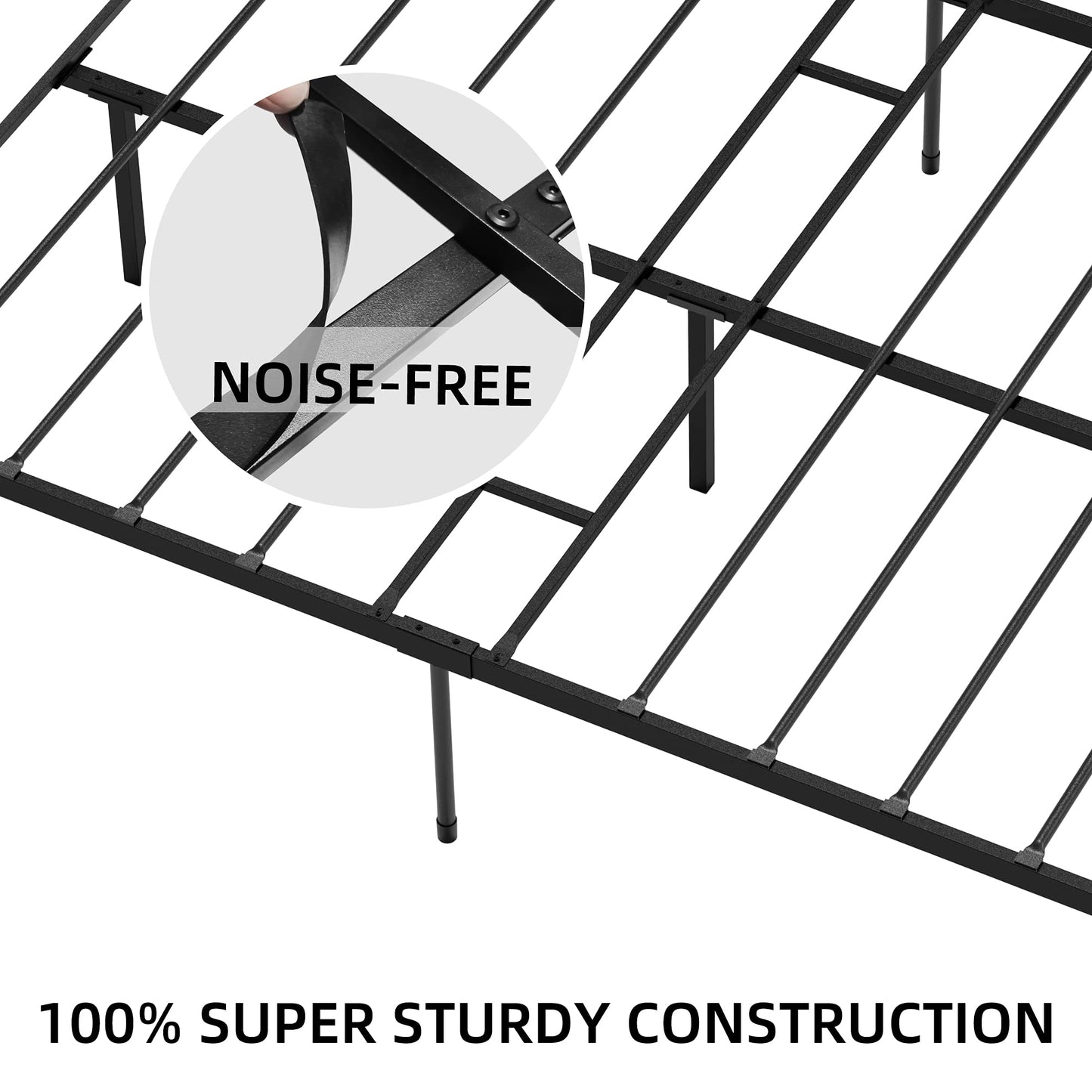 IDEALHOUSE Full Size Metal Platform Bed Frame with Headboard