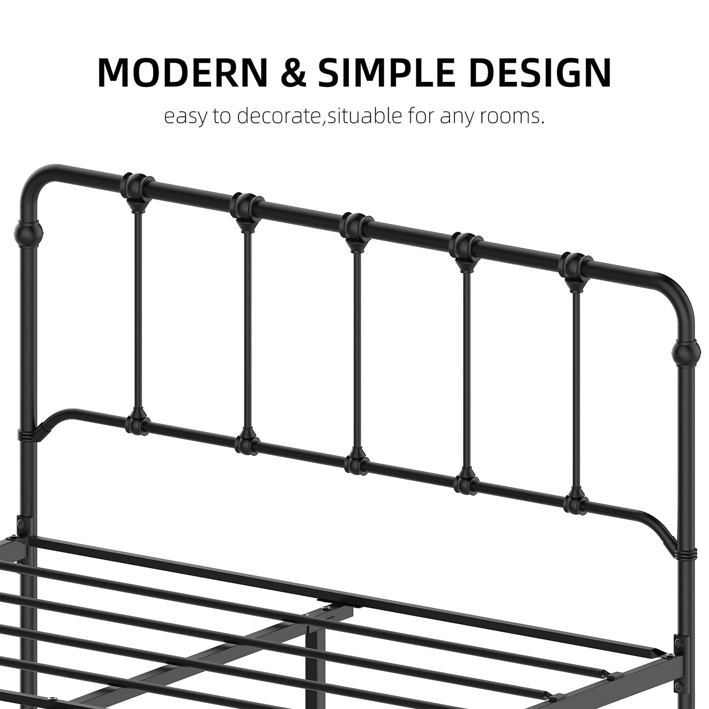 IDEALHOUSE Queen Size Metal Bed Frame Platform Bed