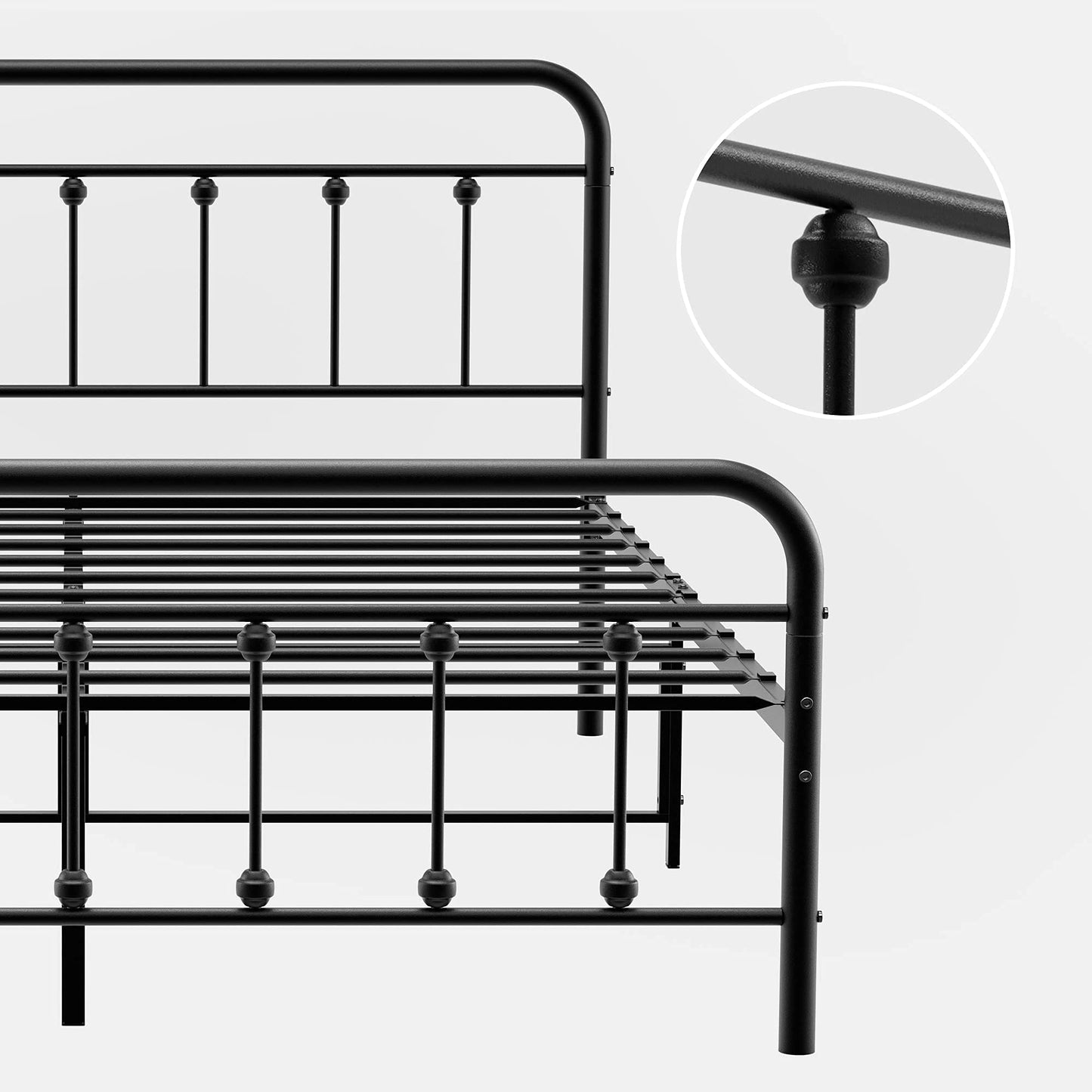 IDEALHOUSE Queen Size Metal Bed Frame with Victorian Headboard